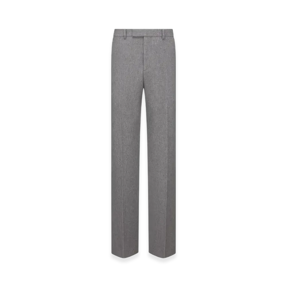 Dior Felted Cashmere and Virgin Wool Flared Pants "Gray"