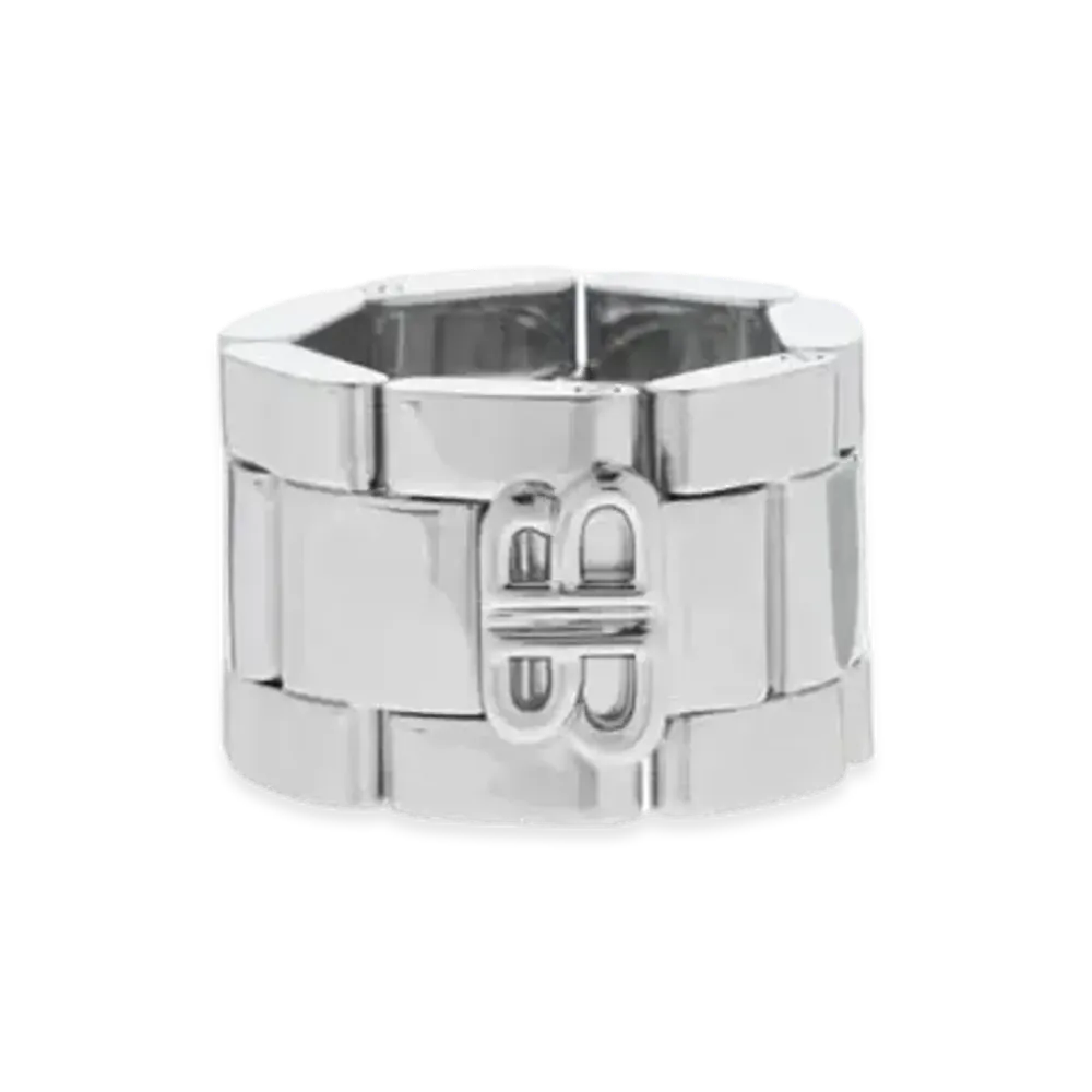BALENCIAGA 24/7 Ring Brass "Silver"
