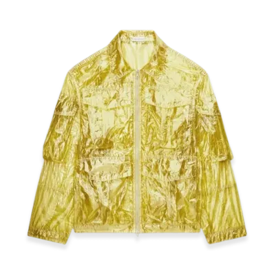 DRIES VAN NOTEN Overdyed Transparent Jacket "Lime"