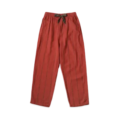 KAPITAL Cotton Linen Sham Stripes Easy Pants "Red Brown"