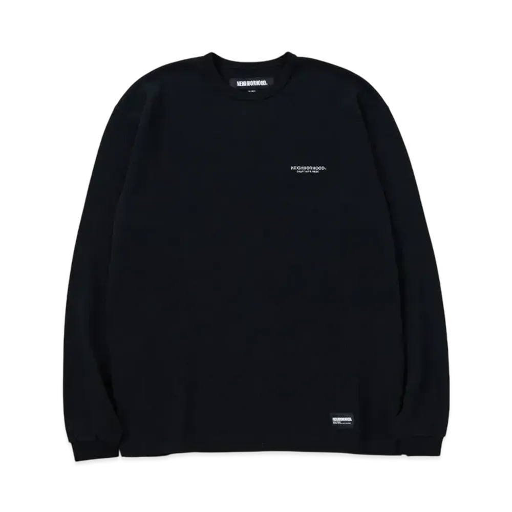 NEIGHBORHOOD Honeycomb Fabric Crewneck LS "Black"