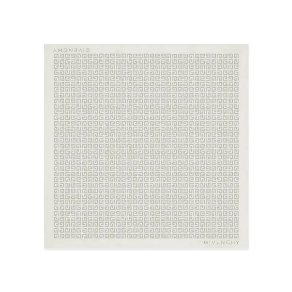 GIVENCHY 4G Pocket Square In Silk "White/Grey"
