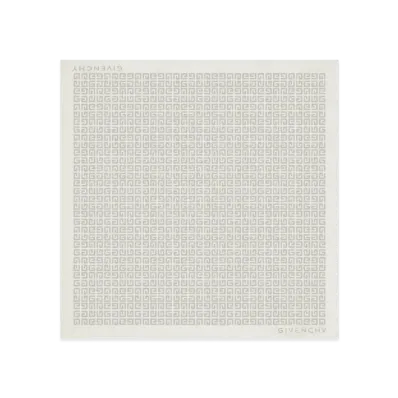 GIVENCHY 4G Pocket Square In Silk "White/Grey"