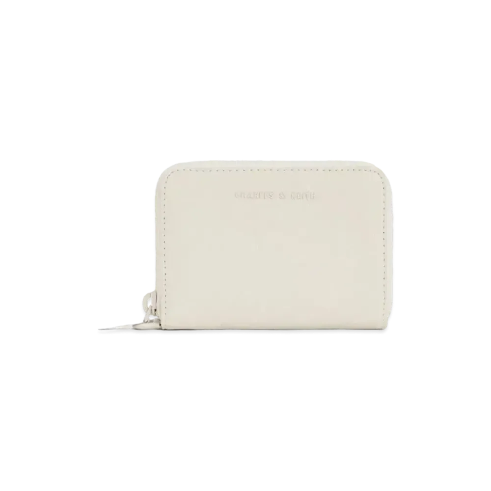 CHARLES & KEITH Metallic Zip Around Wallet "Cream"