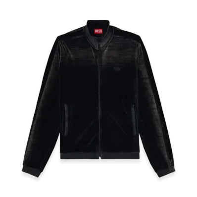 Diesel S-Olock-Band Faded Velvet Track Jacket "Black"