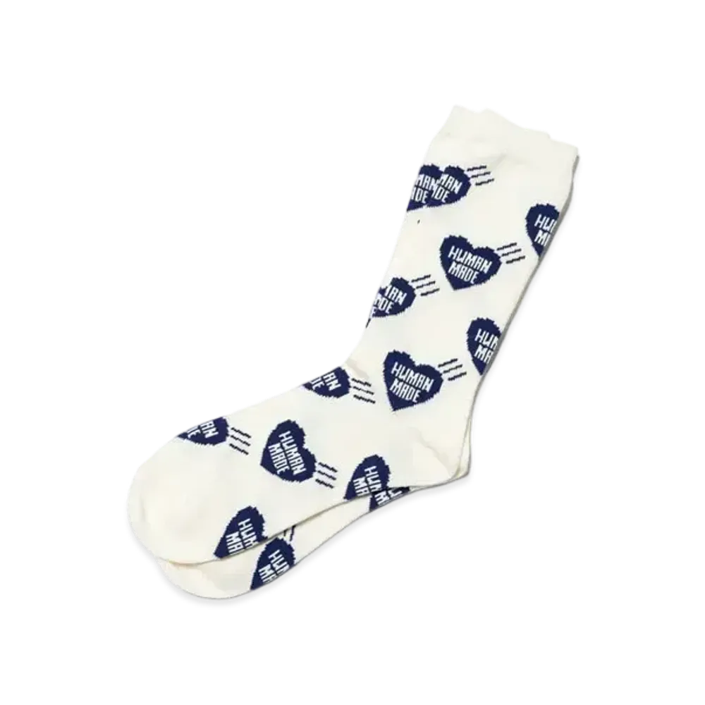 HUMAN MADE Heart Pattern Socks "Navy"
