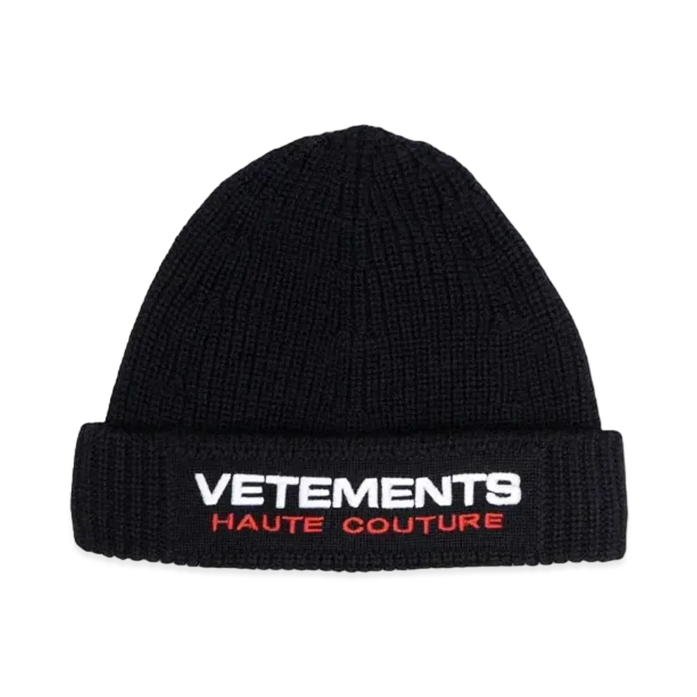 VETEMENTS Haute Couture Logo Beanie "Black"