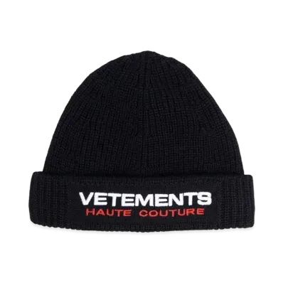 VETEMENTS Haute Couture Logo Beanie "Black"
