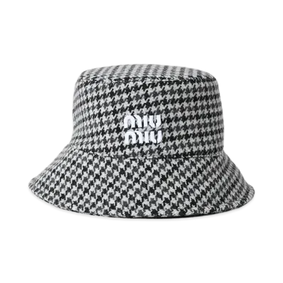 MIU MIU Women's Front Logo Bucket Hat "Grigio/Nero"