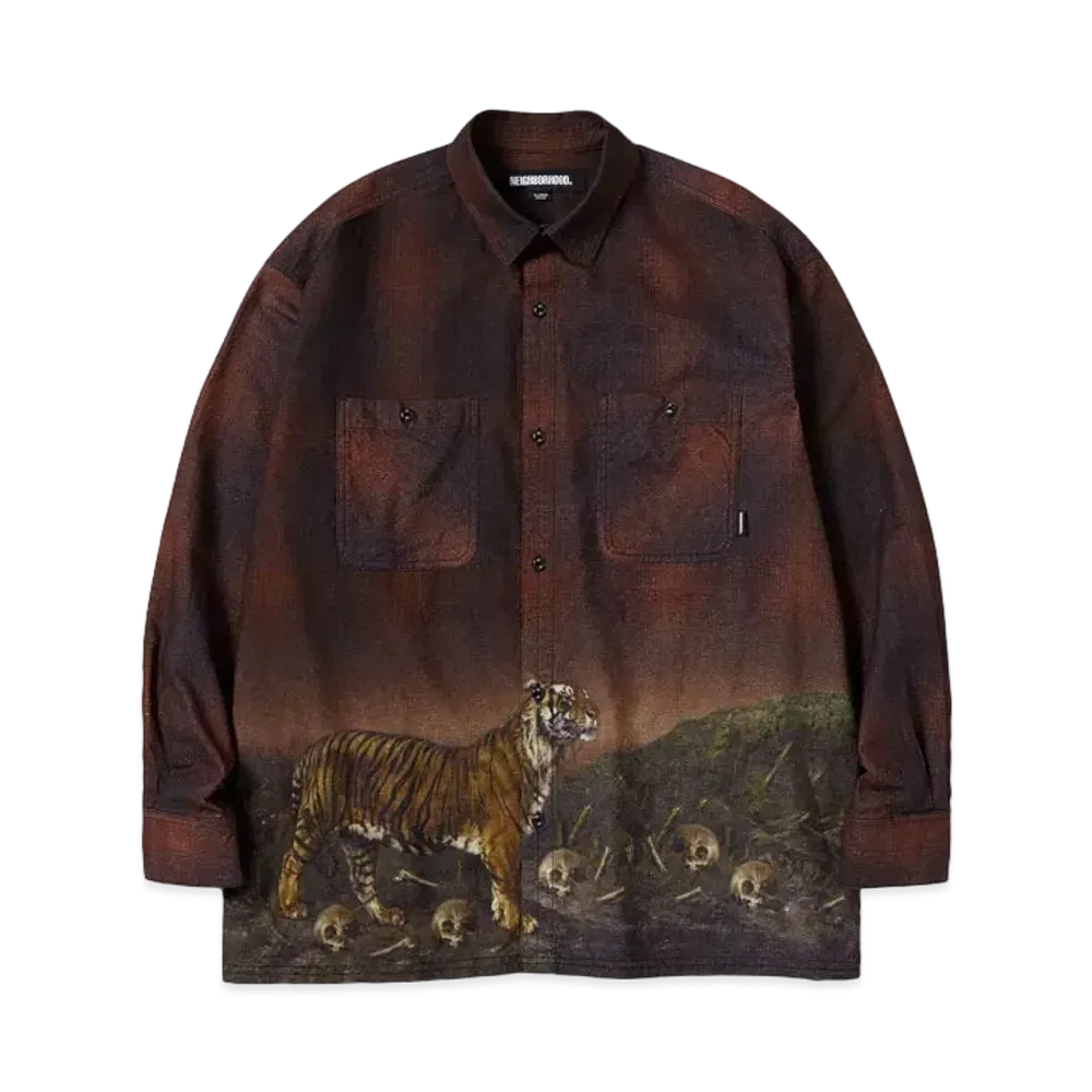 NEIGHBORHOOD Tigerprint VE SH LS . CO "Brown"