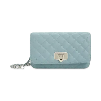 CHARLES & KEITH Cressida Quilt Push Lock Clutch "SlateBlue"