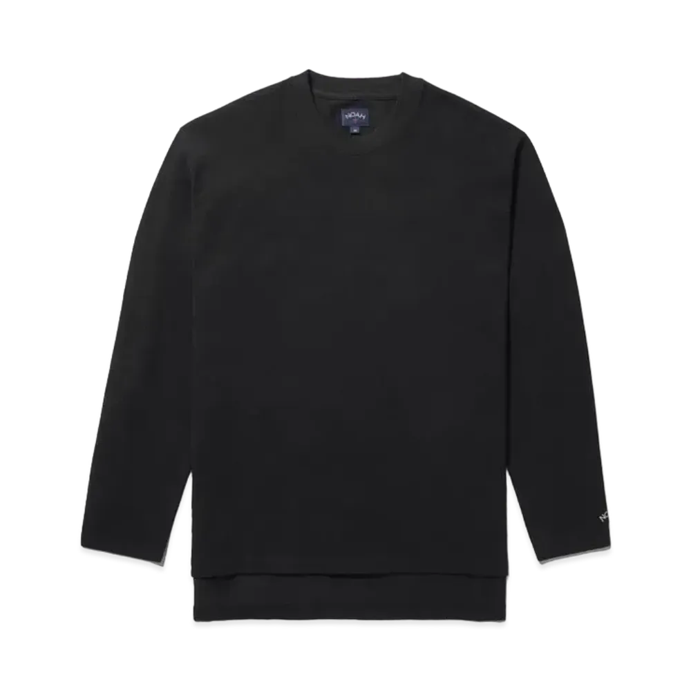 Noah Long Sleeve Oversized Heavyweight Pique Top "Black"