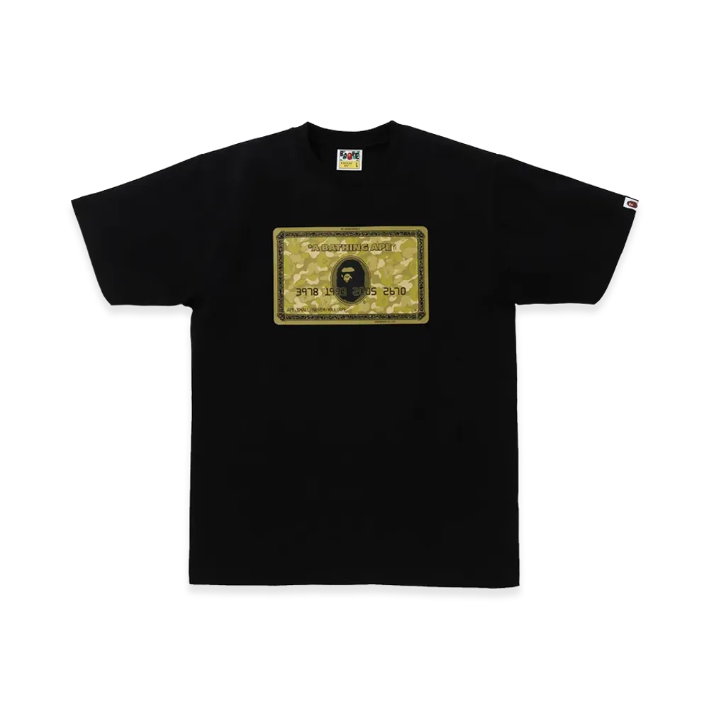 A BATHING APE Bape Card Tee "Black/Gold"