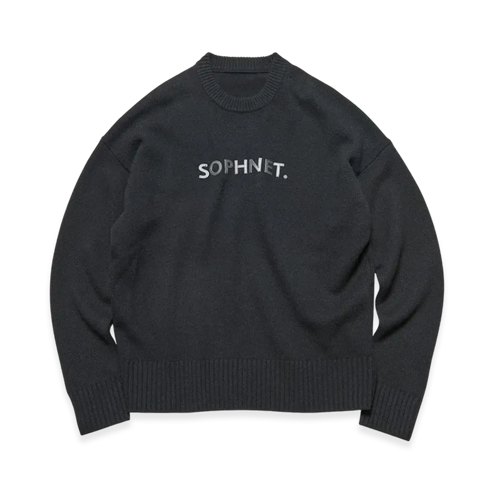 SOPHNET. Logo Patch Knit "Black"