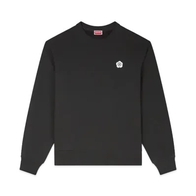 KENZO 'BOKE FLOWER 2.0' Embroidered Classic Sweat GOTS Cotton "Black"