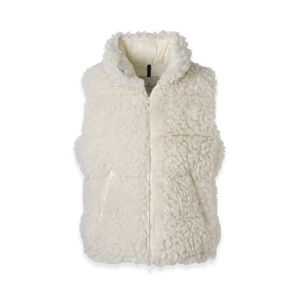 MONCLER Womens Wool Down Vest "White"