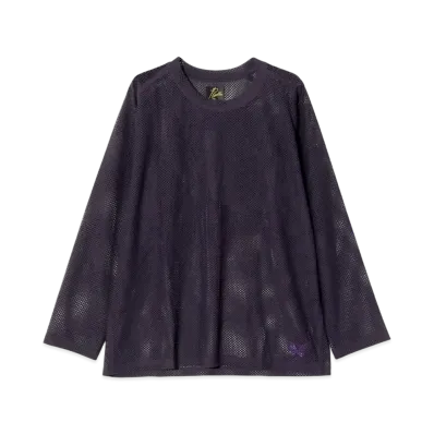 NEEDLES L/S U-Neck Tee - Raschel Lace "Purple"