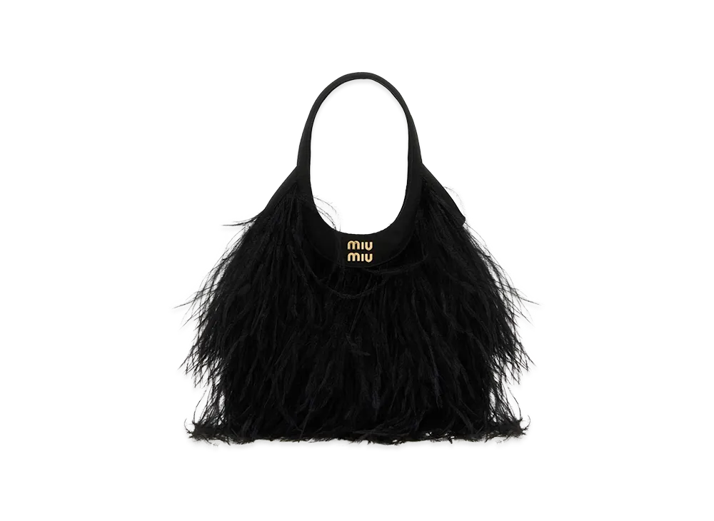 MIU MIU Women's Embellished Satin Handbag "Black"