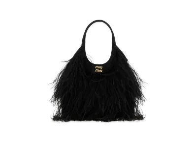 MIU MIU Women's Embellished Satin Handbag "Black"