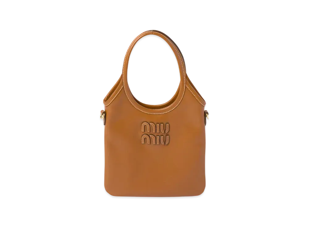 MIUMIU IVY Leather Handbag "Cognac"