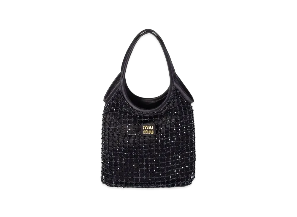 MIUMIU Ivy Beaded Duchesse Bag "Black"