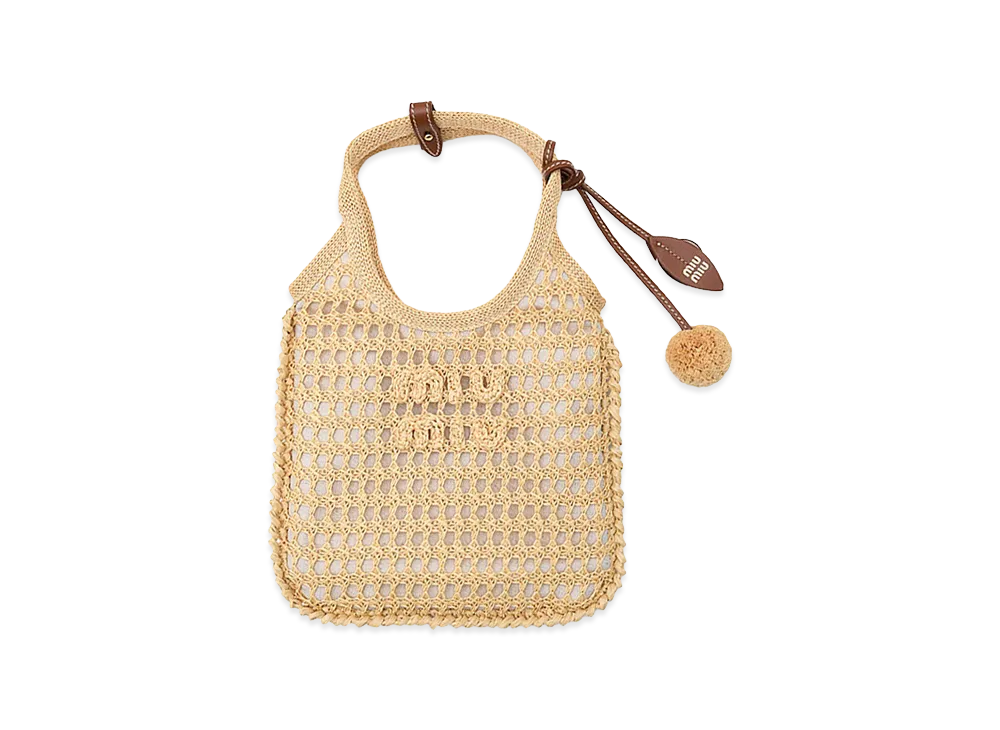 MIU MIU Women's Ivy Crochet Basket Bag "Natural"