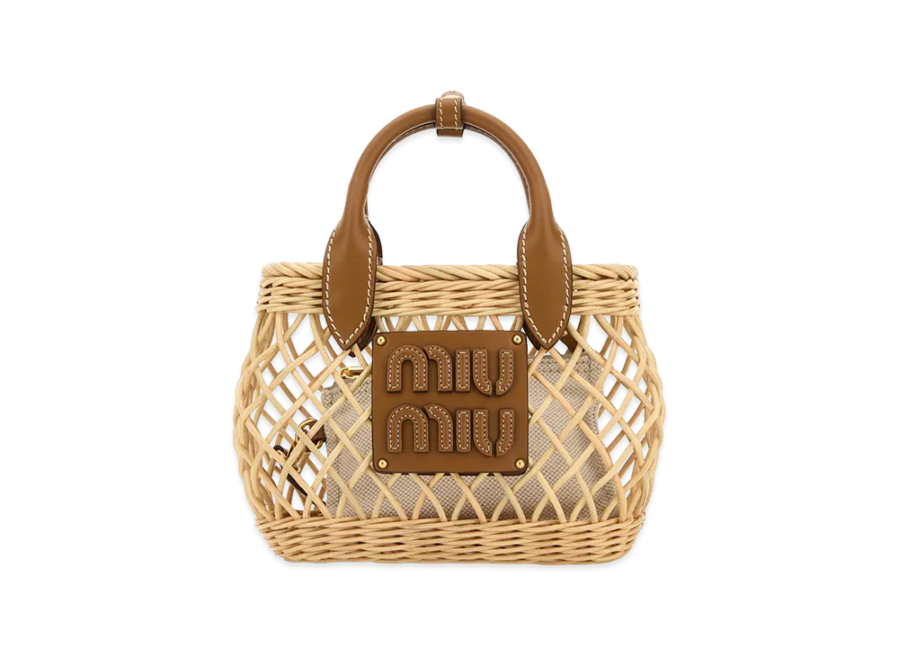 MIU MIU Women's Raffia Handbag "Beige"