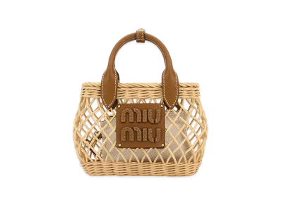 MIU MIU Women's Raffia Handbag "Beige"