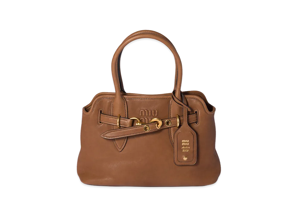 MIU MIU Aventure Nappa Leather Bag "Oak"