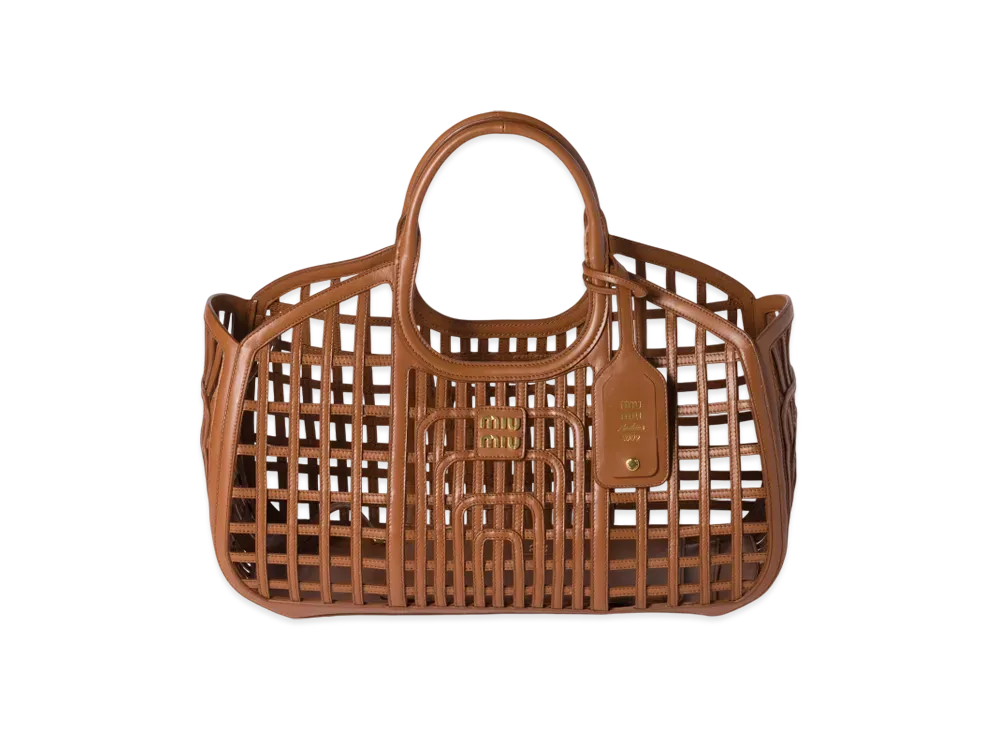 MIUMIU Leather Basket "Cognac"