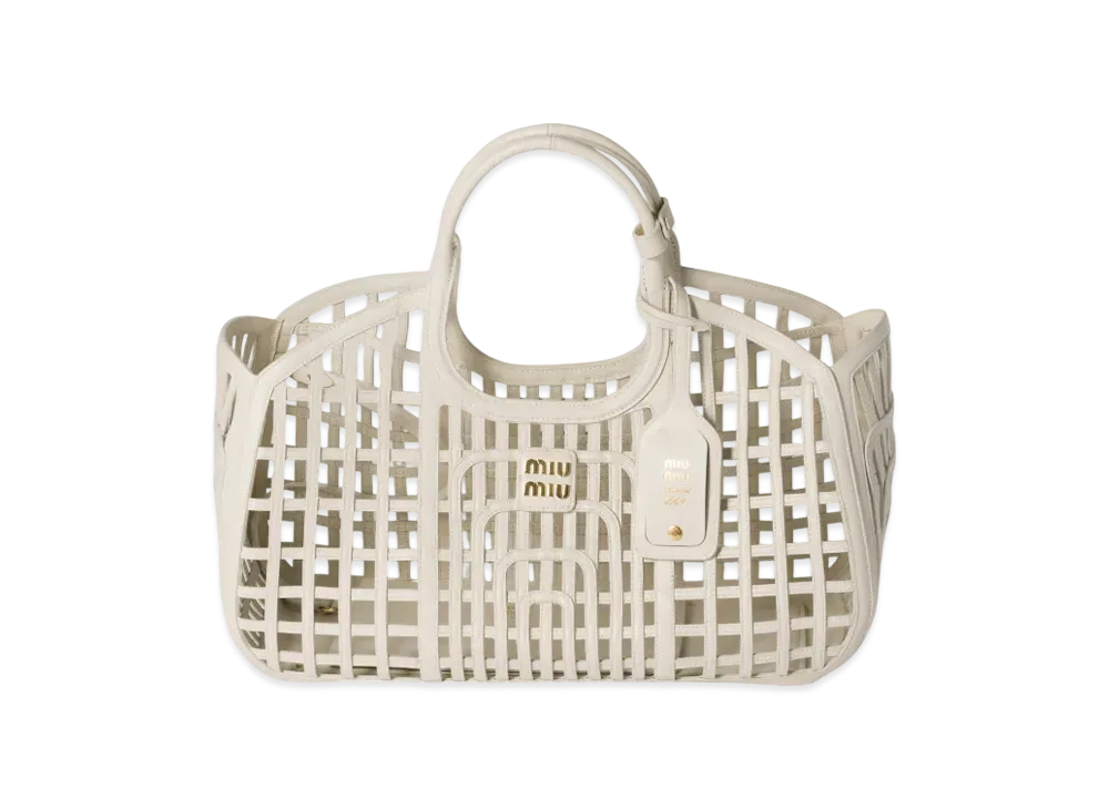 MIUMIU Leather Basket "Off White"