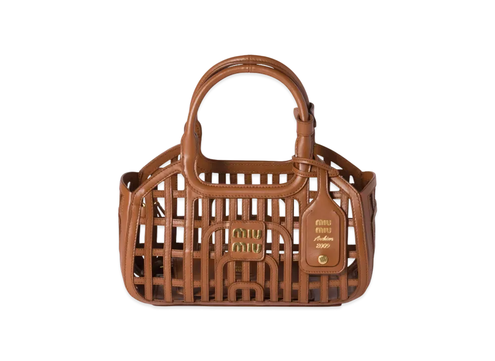 MIUMIU Leather Basket "Cognac"