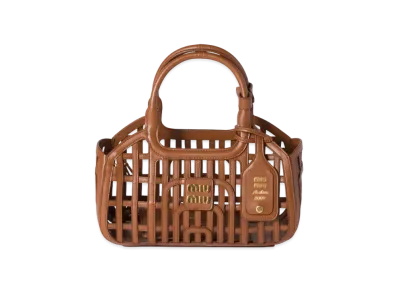 MIUMIU Leather Basket "Cognac"