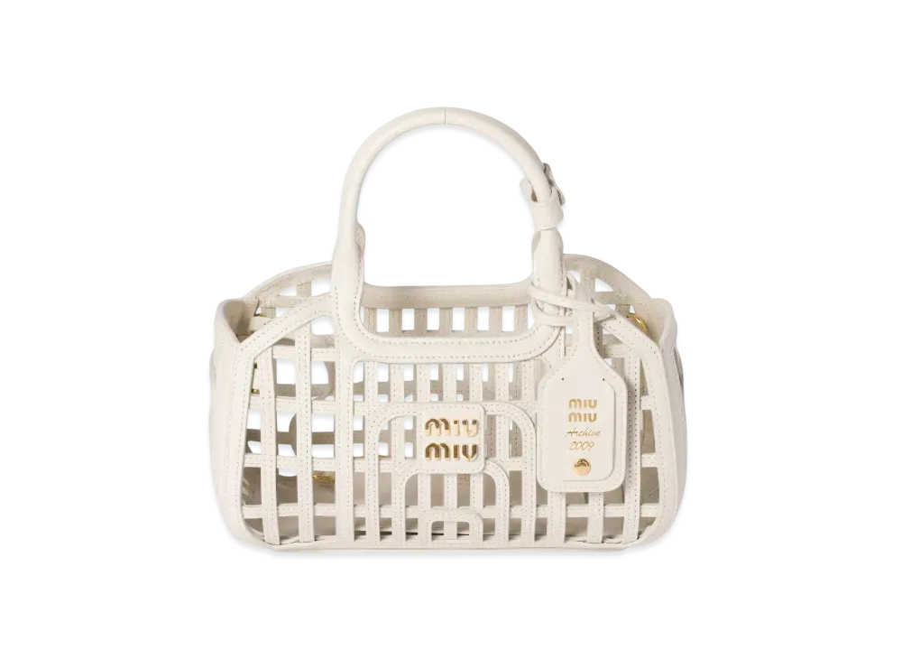 MIUMIU Leather Basket "Off White"