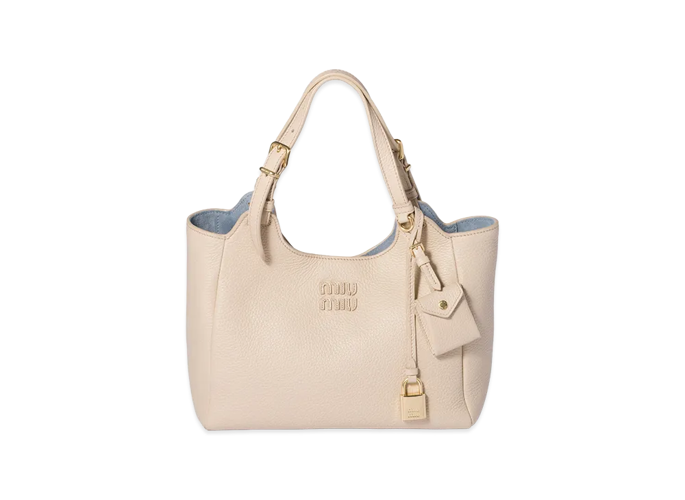 MIU MIU Leather Handbag "Travertine/Periwinkle"