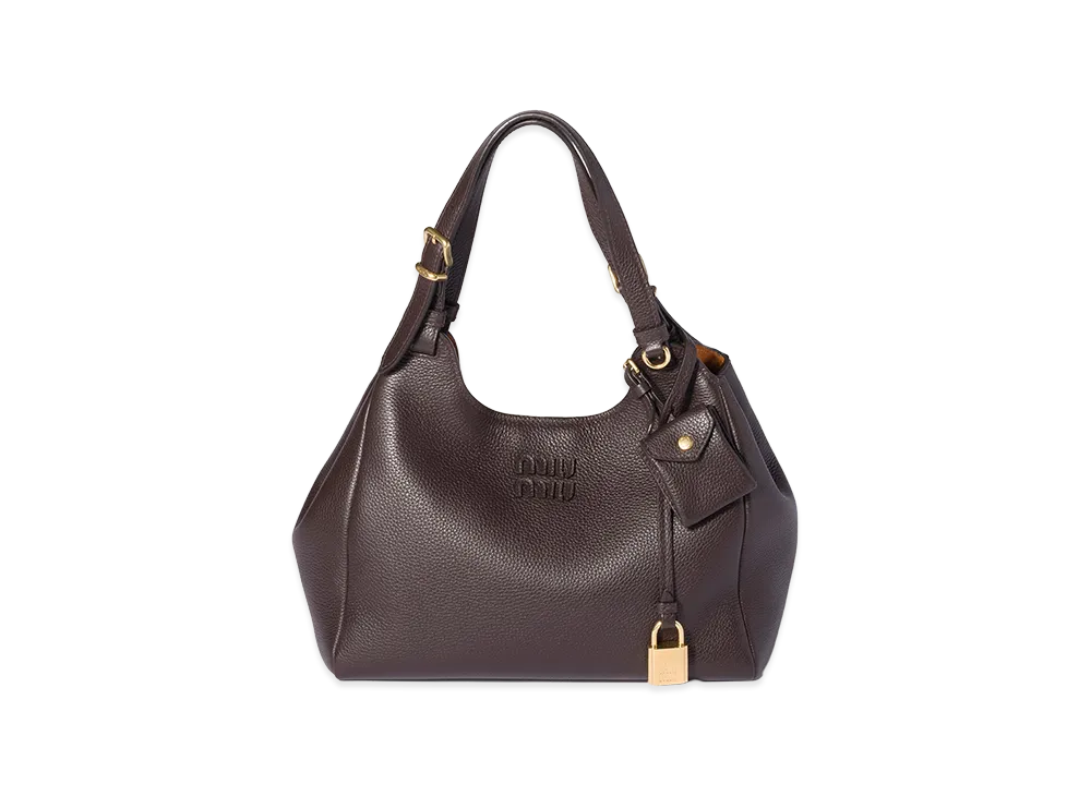 MIU MIU Leather Handbag "Dark Brown/Papaya"