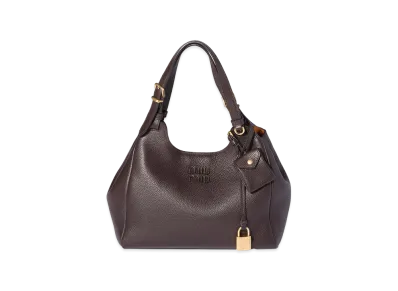 MIU MIU Leather Handbag "Dark Brown/Papaya"