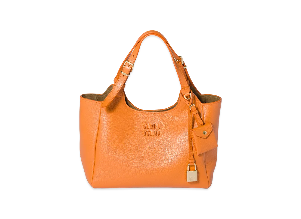 MIU MIU Leather Handbag "Gerbera Daisy/Olive"