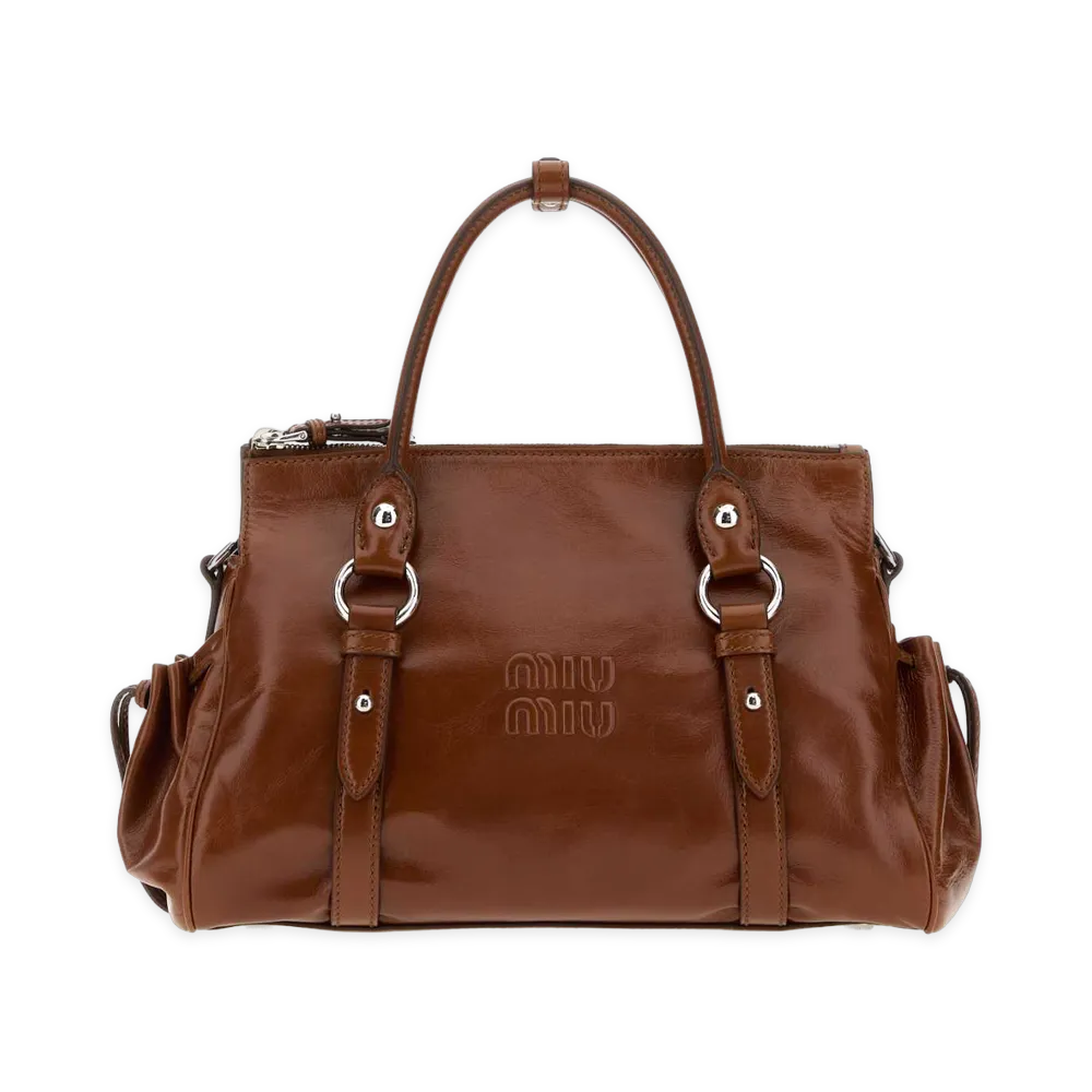 MIU MIU Women's Leather Handbag "Brown/Camel"