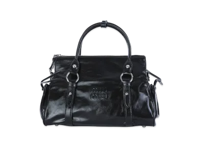 MIU MIU Women's Glossy Leather Handbag "Black"