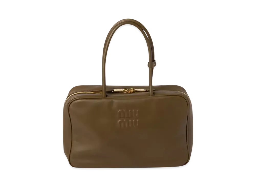 MIUMIU Leather Beau Bag Large "Khaki"