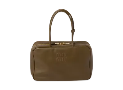 MIUMIU Leather Beau Bag Large "Khaki"
