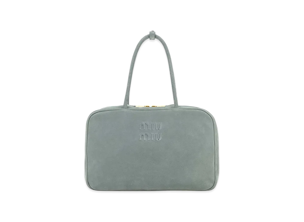 MIU MIU Women's Suede Handbag "Green/Powder Blue"
