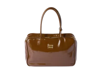 MIUMIU Beau Naplak Patent Leather Bag "Brown"