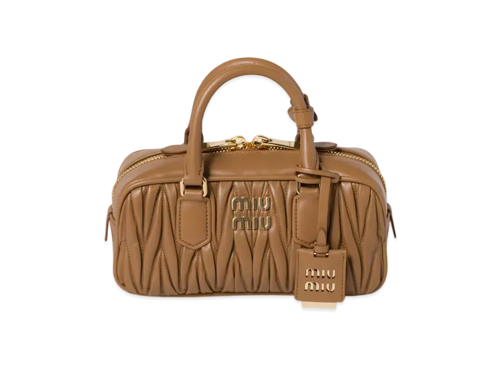 MIUMIU Arcadie Matelasse Nappa Leather Bag Regular "Camel"