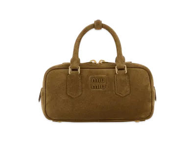 MIU MIU Women's Biscuit Suede Arcadie Handbag "Brown"