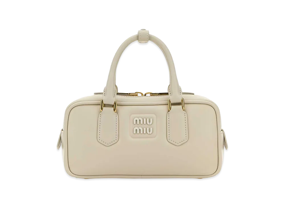 MIU MIU Women's Chalk Leather Arcadie Handbag "White"