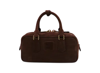 MIU MIU Women's Suede Arcadie Handbag "Dark Brown"