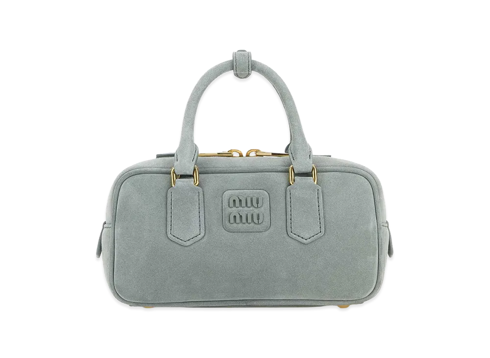 MIU MIU Women's Suede Arcadie Handbag "Powder Blue"