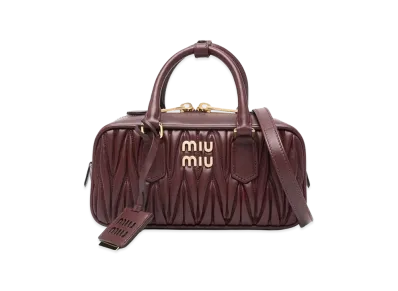MIU MIU Women's Arcadie Regular Matelasse Nappa Leather Bag "Burgundy"